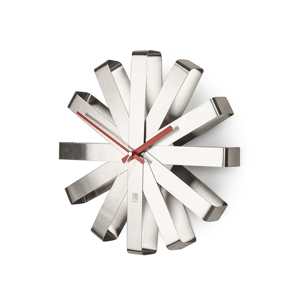 Ribbon Wall Clock 12in Steel
