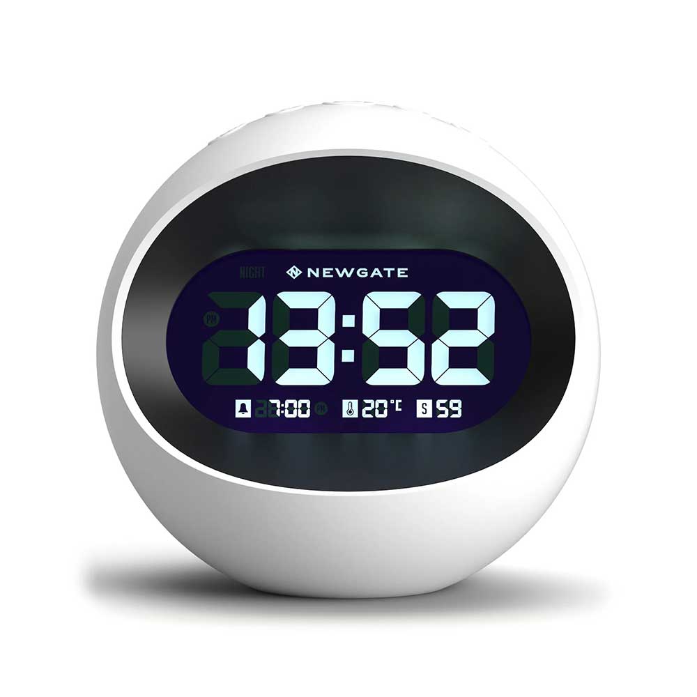 Newgate Centre Of The Earth Lcd Alarm Clock White