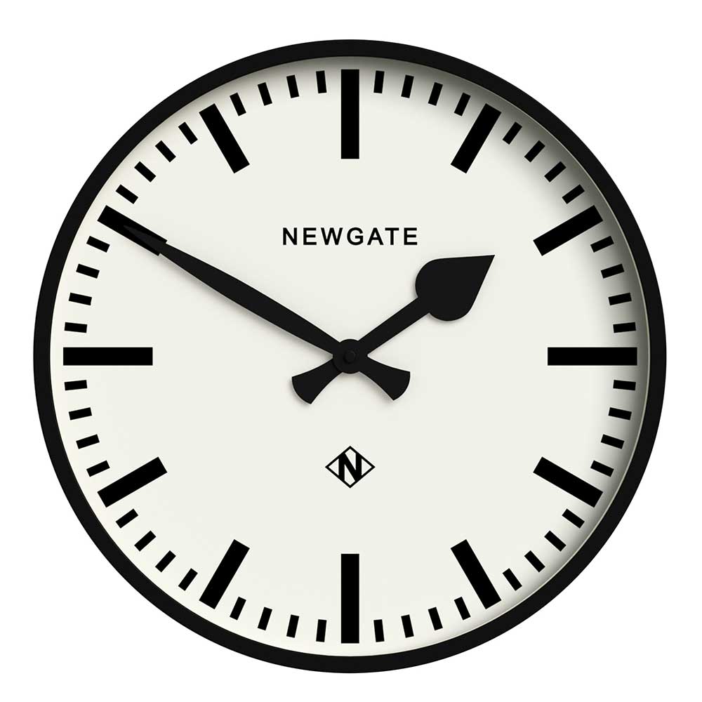 Newgate Railway Wall Clock Black