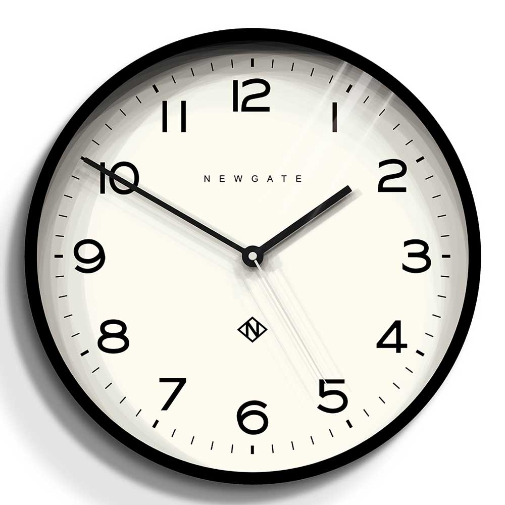 Newgate Number Three Echo Wall Clock Black