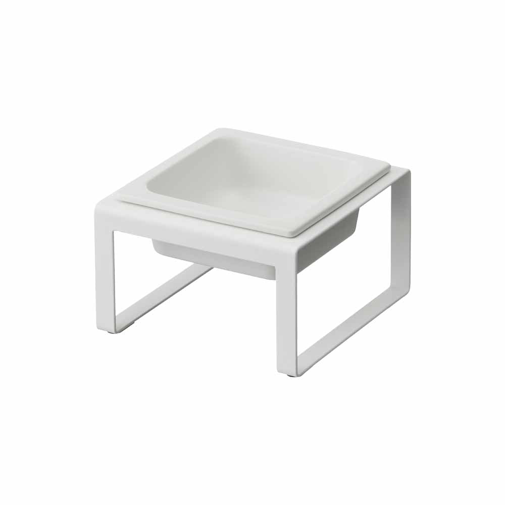 Tower Pet Food Bowl Stand Single Wh