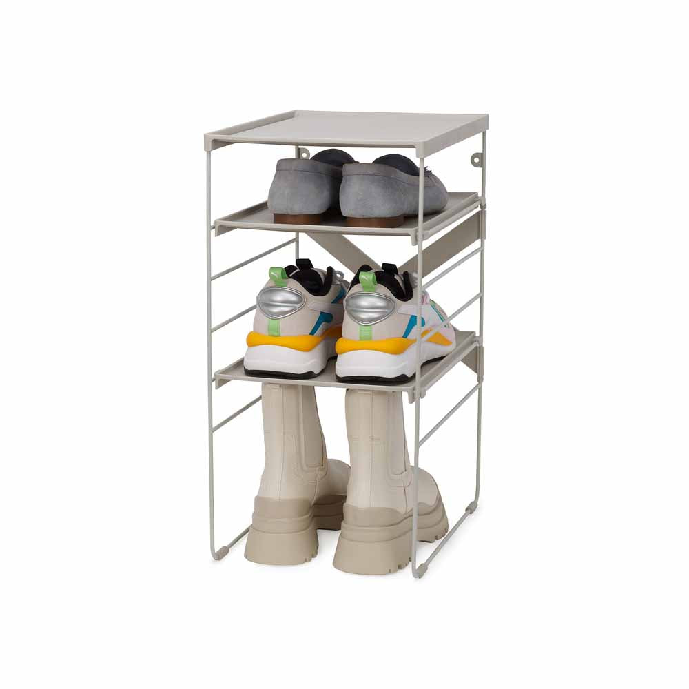 Level Adjustable Shoe Rack- Ecru