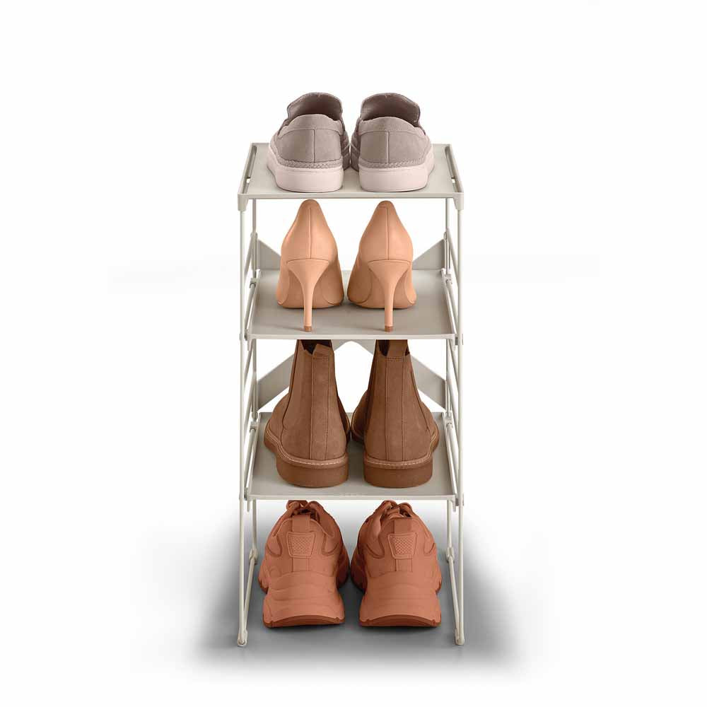 Level Adjustable Shoe Rack- Ecru