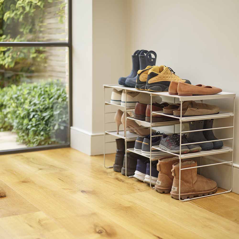 Level Adjustable Shoe Rack- Ecru