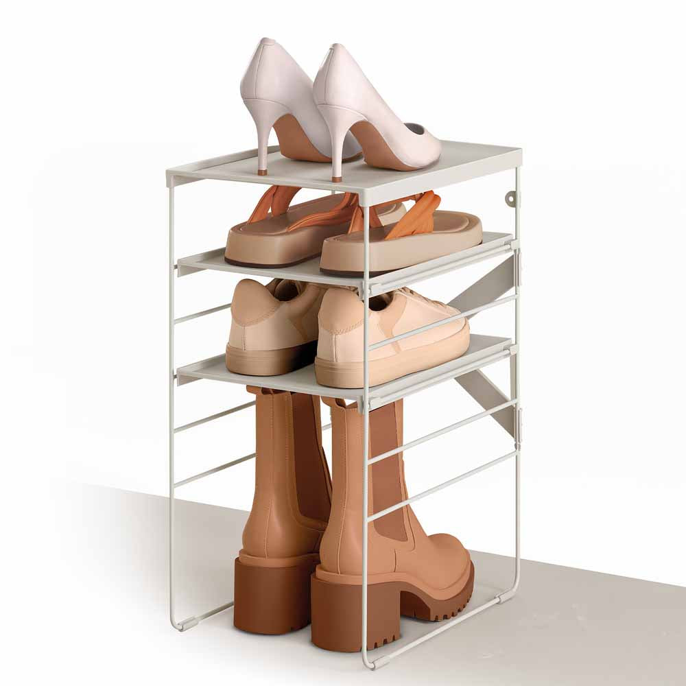 Level Adjustable Shoe Rack- Ecru