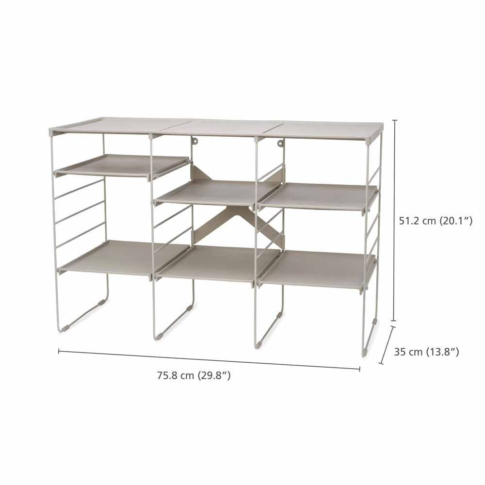 Level Plus Large Adjustable Shoe Rack - Ecru