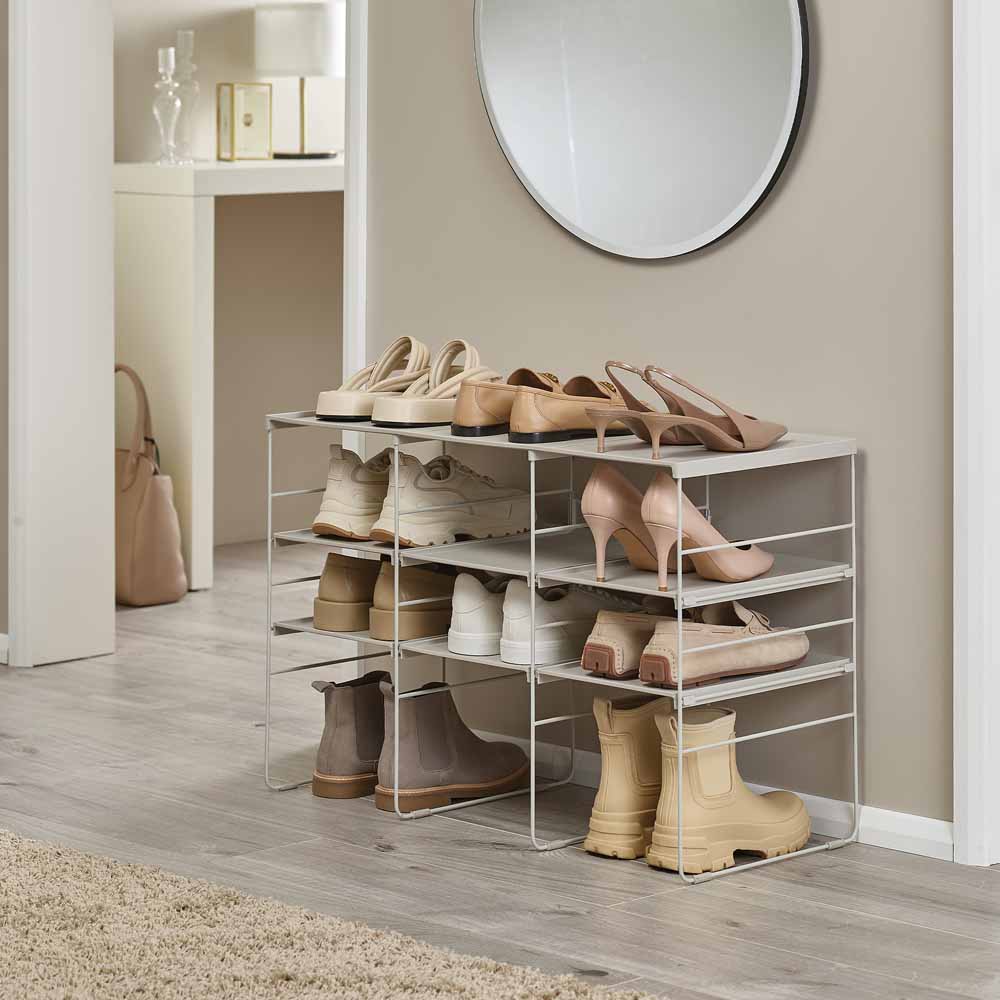 Level Plus Large Adjustable Shoe Rack - Ecru