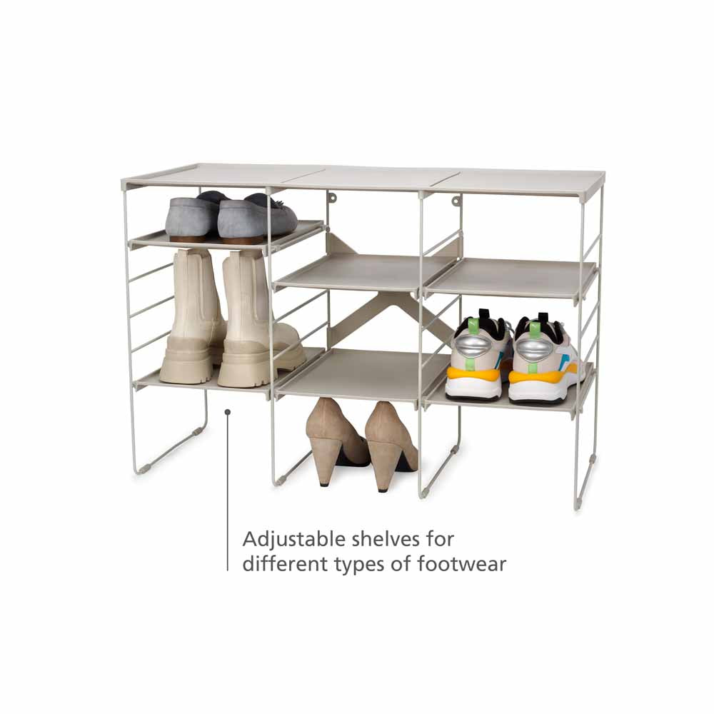 Level Plus Large Adjustable Shoe Rack - Ecru