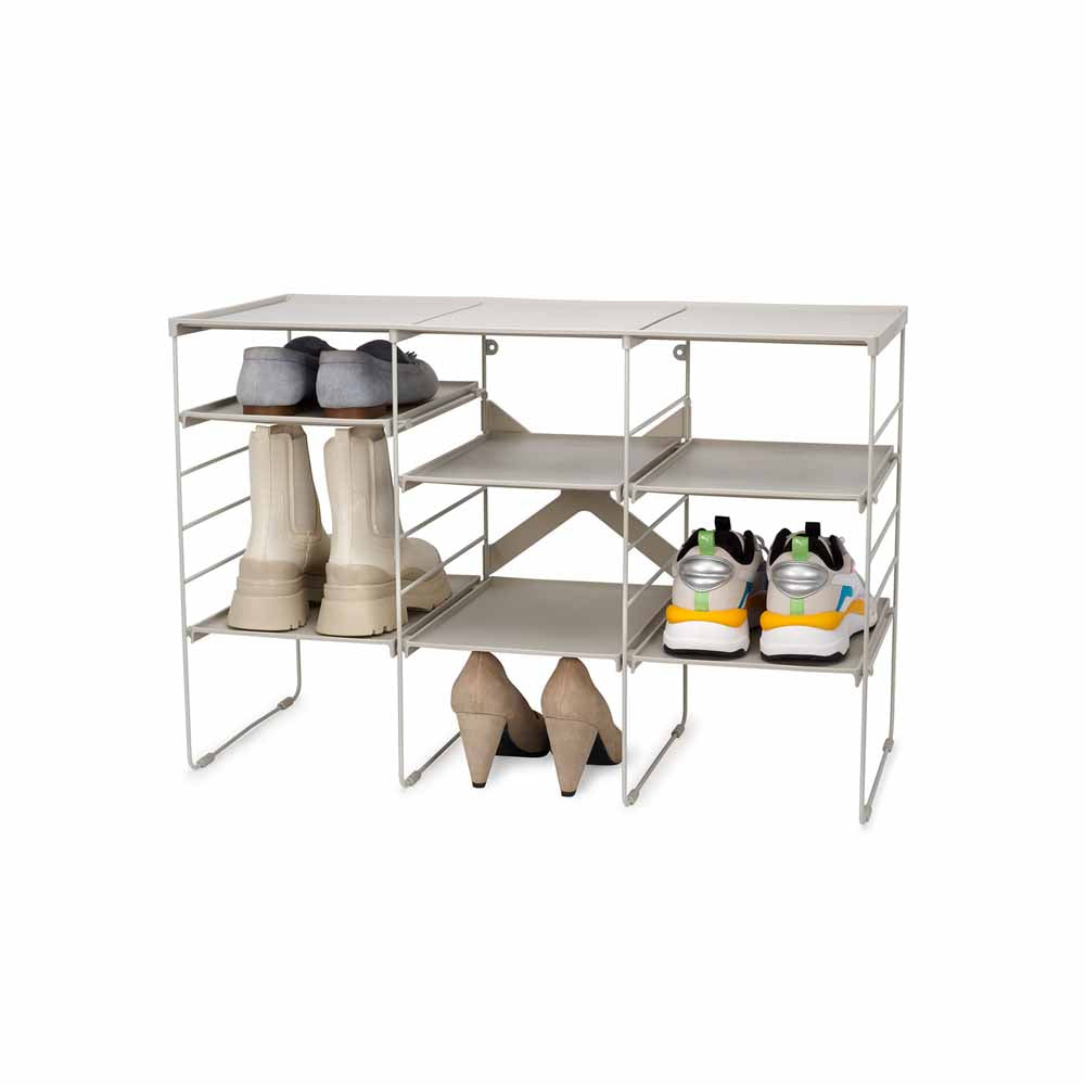 Level Plus Large Adjustable Shoe Rack - Ecru