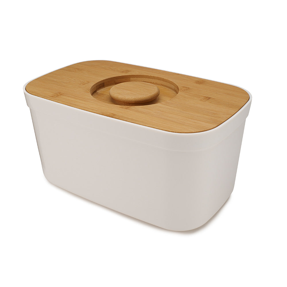 Bread Bin with Cutting Board Lid - White