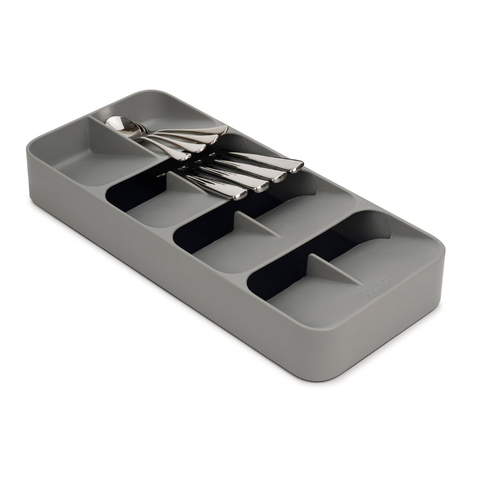 DrawerStore Large Compact Cutlery Organiser - Grey