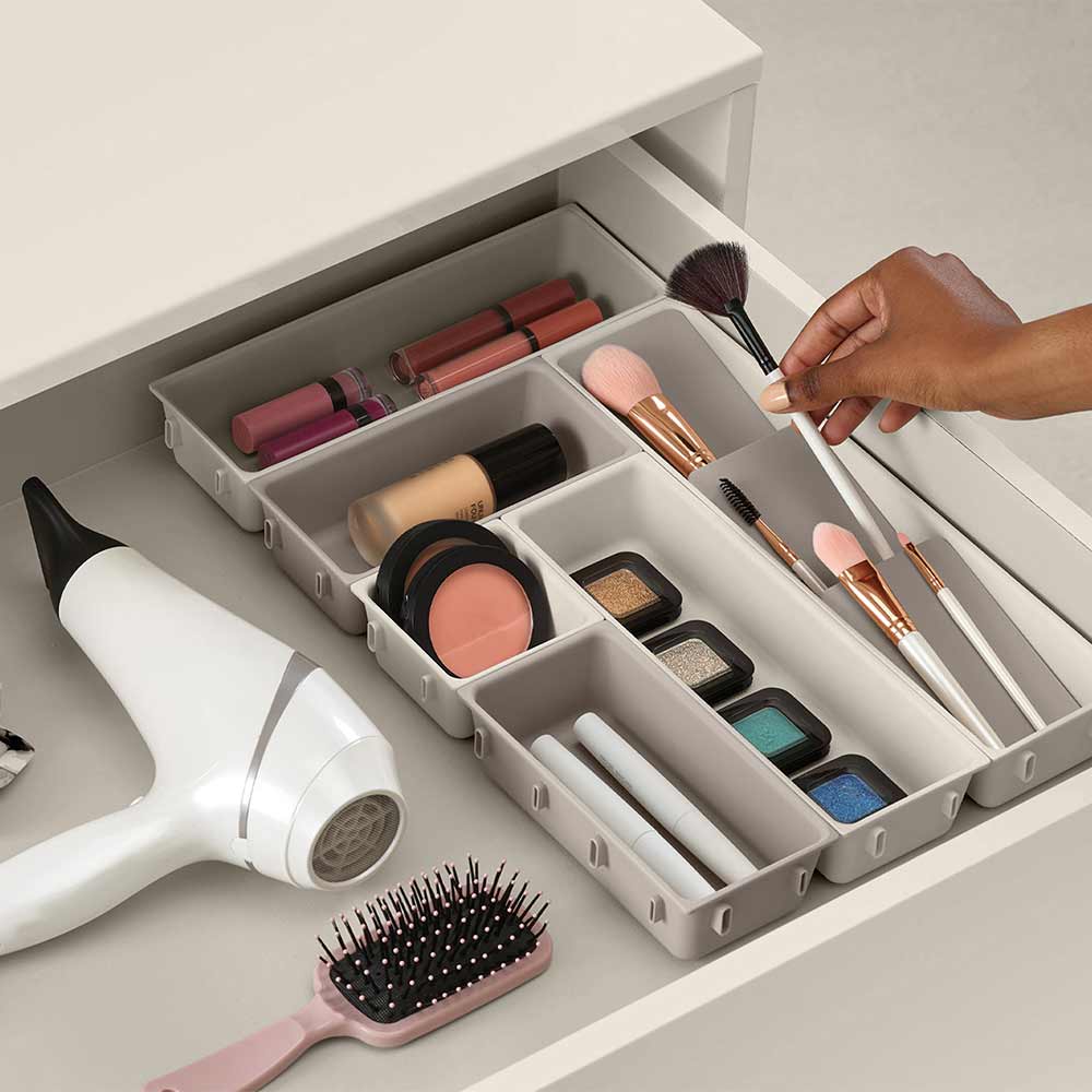 Viva 7pc Makeup Organiser Set - Shell