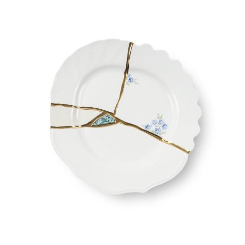 Kintsugi-n'3 Dessert Plate In Porcelain Cm.21 H.2.8