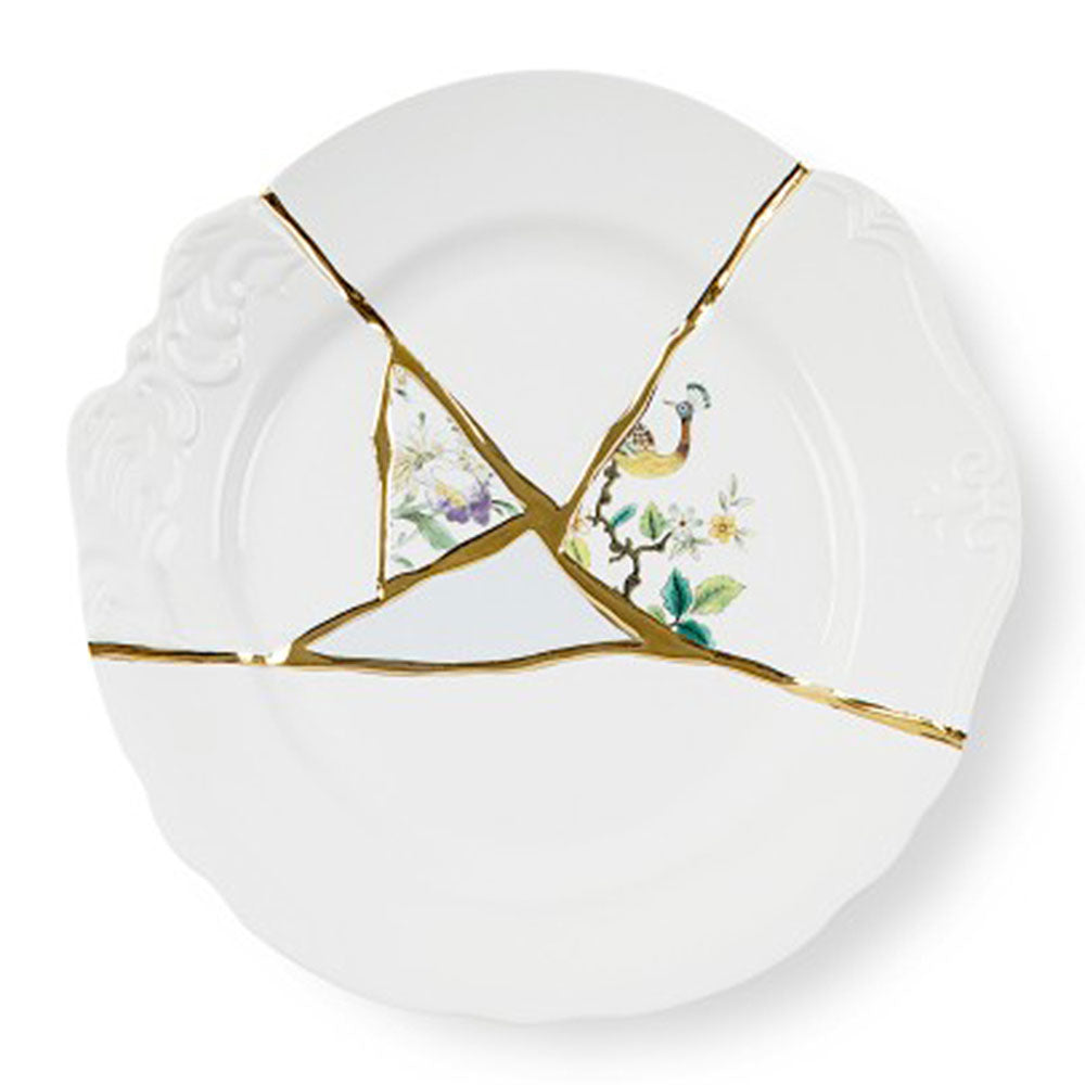 Kintsugi-n'2 Dinner Plate In Porcelain Cm.27.5 H.3