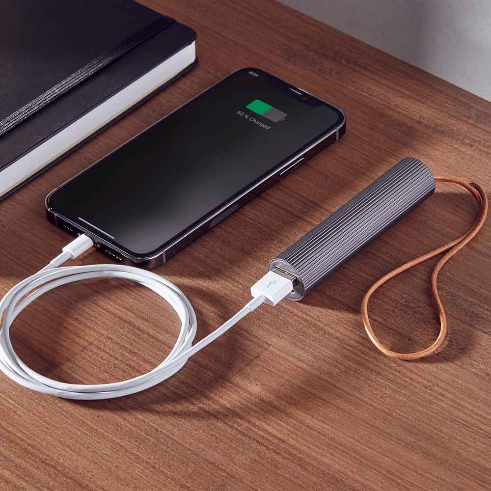 Fine Tube Power Bank - Gun Metal