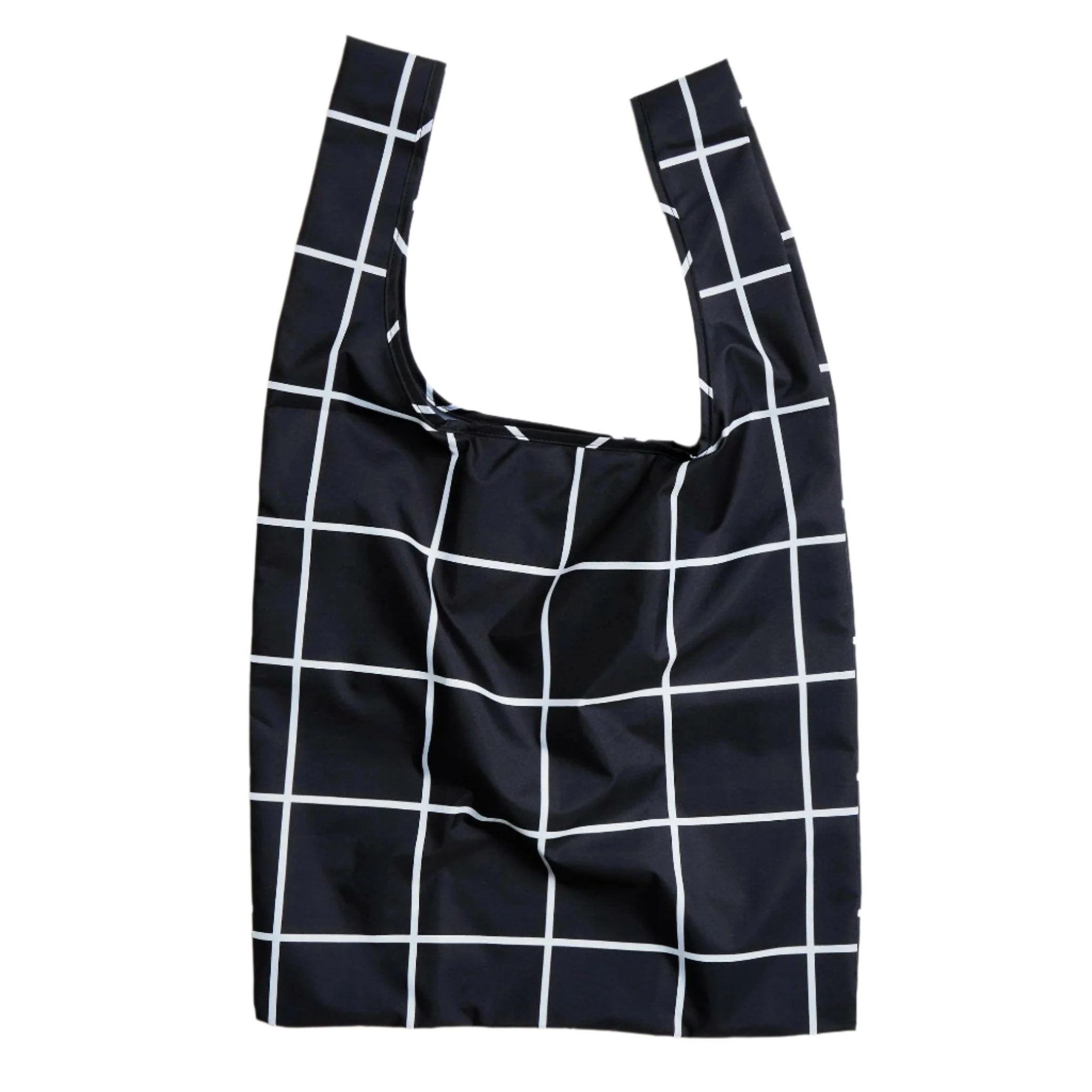 Black Grid Reusable Bag