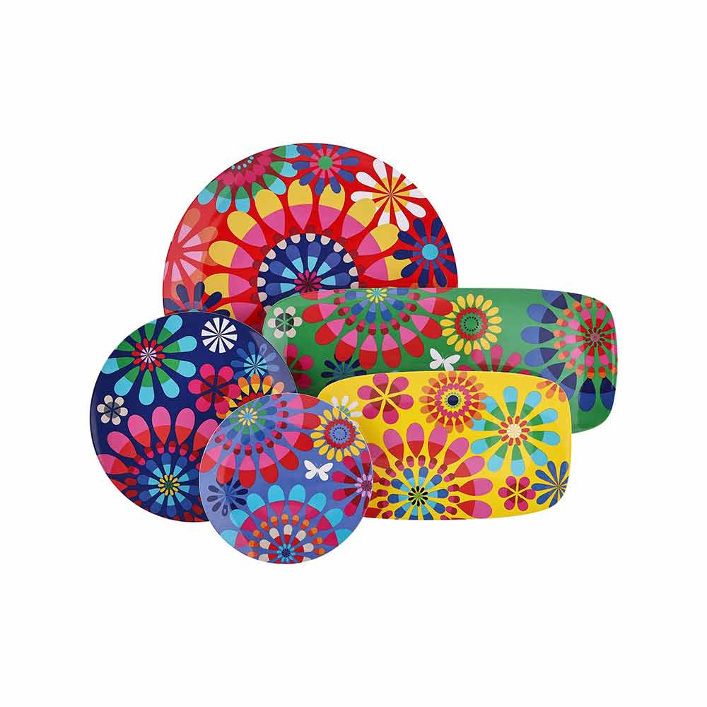 Set of 4 Medium Plates - Festival