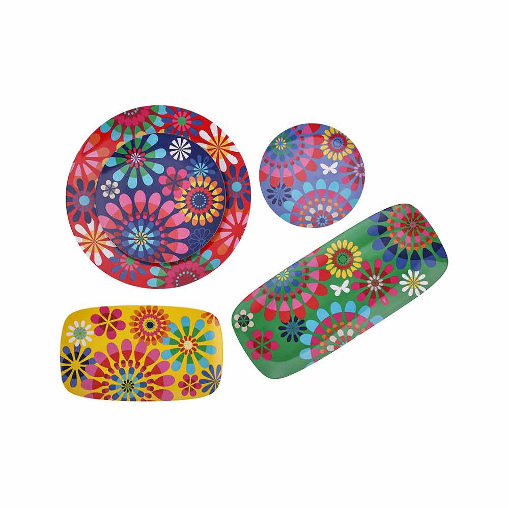 Set of 4 Medium Plates - Festival