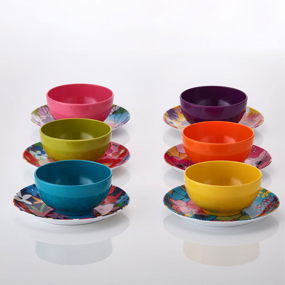 Set of 6 Small Appetizer Plates -  Floral