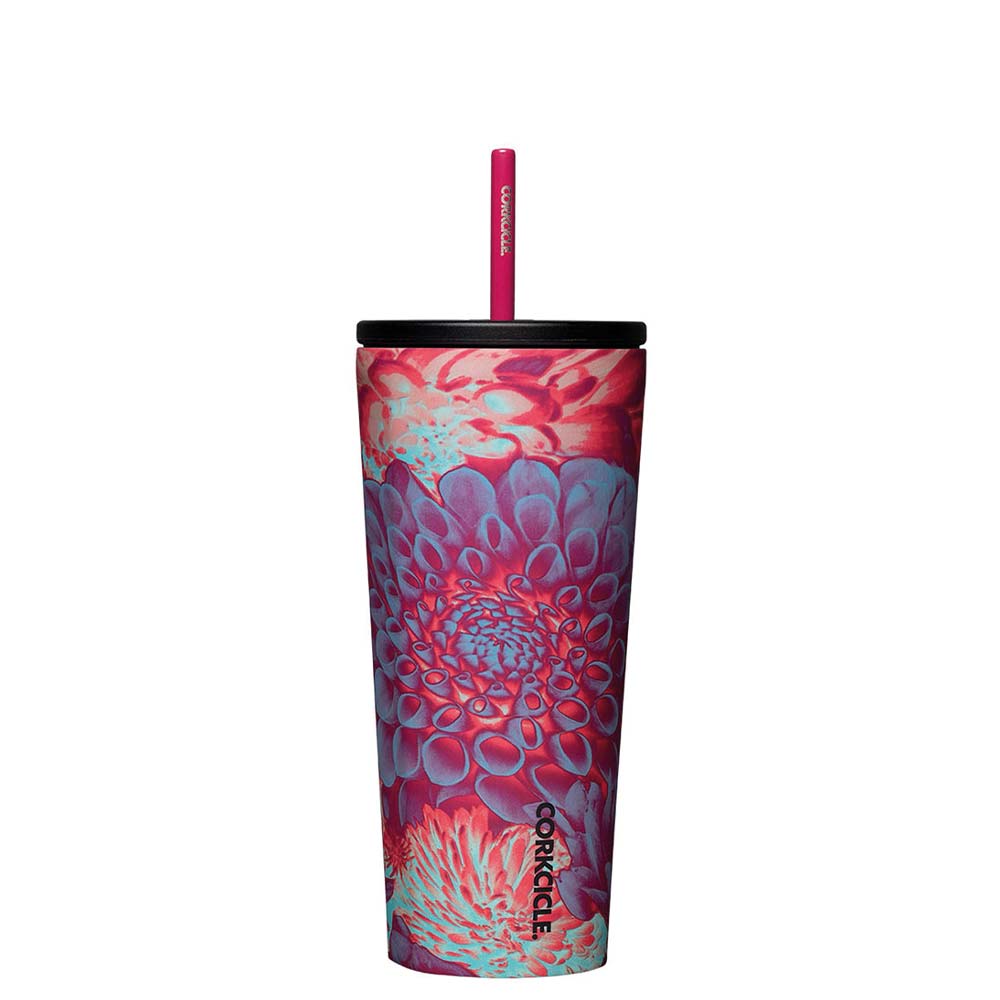 Cold Cup With Straw 710ml Dopamine Floral