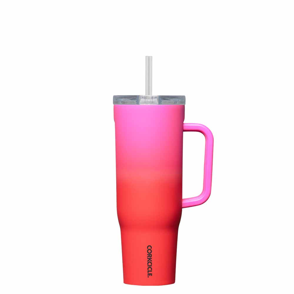 CRUSIER Cup with Straw 1200ML Pink Ombre