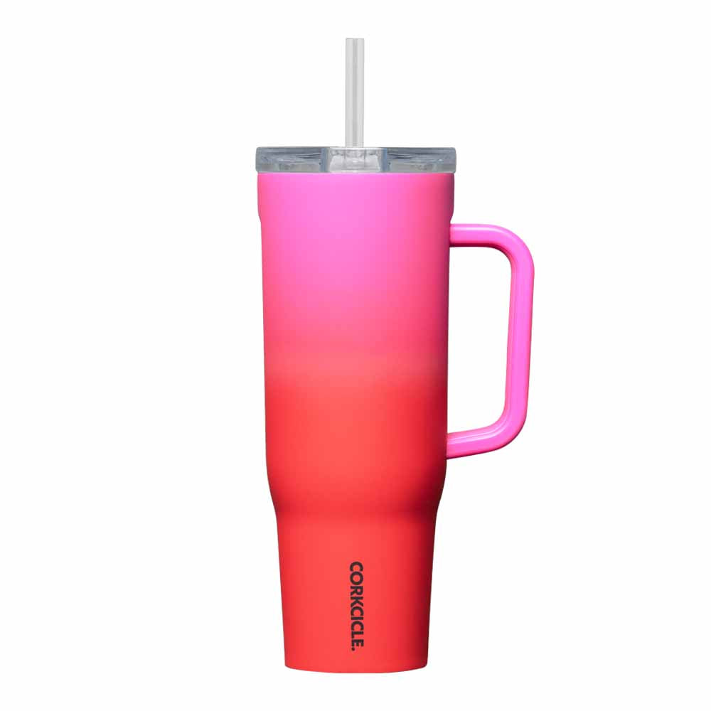 CRUSIER Cup with Straw 1200ML Pink Ombre