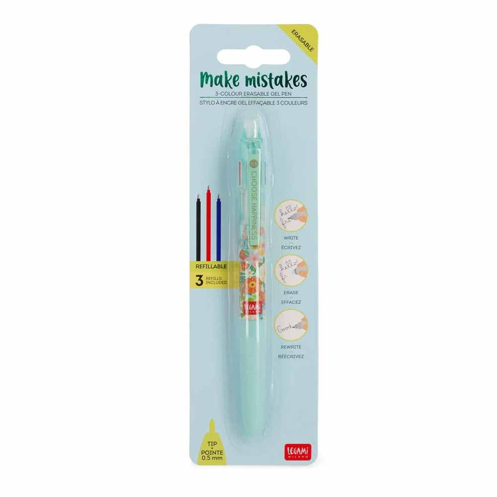 3-Colour Erasable Gel Pen - Make Mistakes_Kit_12Pcs - Flowers