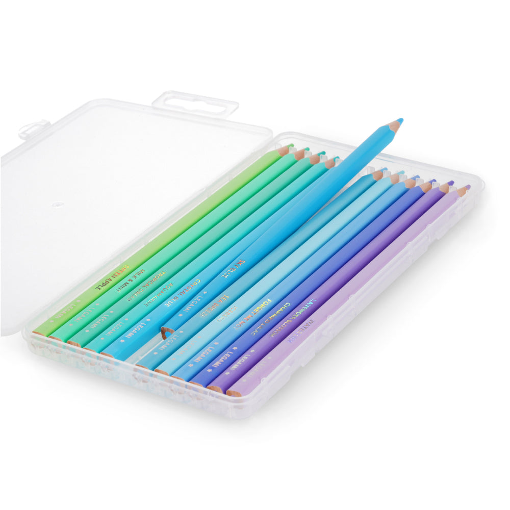 Set Of 12 Colouring Pencils - Live Colourfully - Ocean Palette