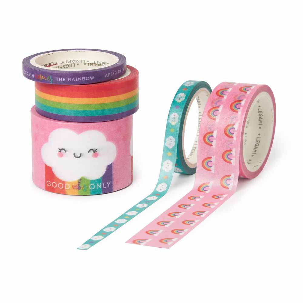 Set Of 5 Paper Sticky Tapes - Tape By Tape_Kit_6Pcs - Rainbow