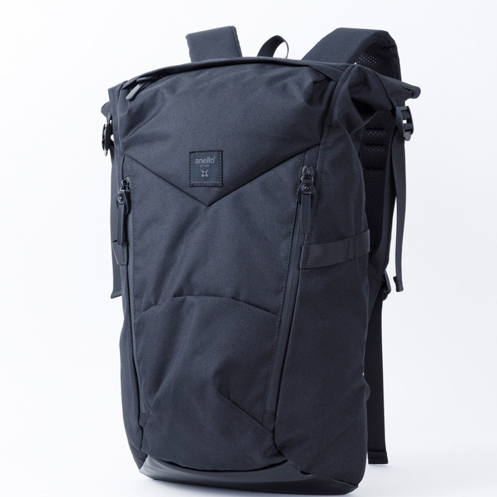 Roll Top Backpack Solid Black 4482