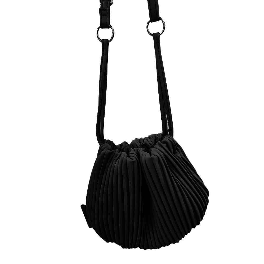 Shoulder Bag Mini Pleats Black 0201