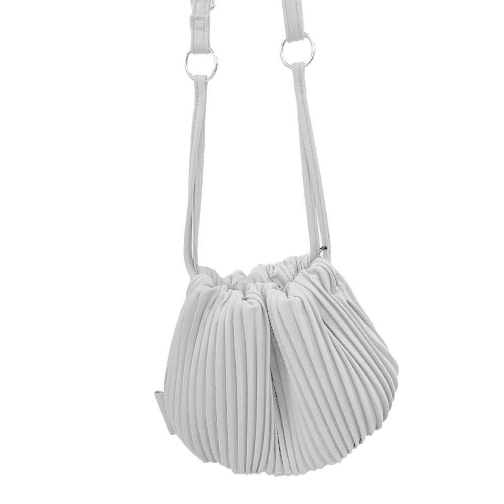 Shoulder Bag Mini Pleats White 0201