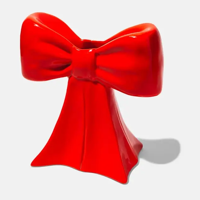 RED BOW VASE