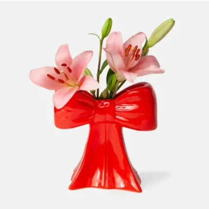 RED BOW VASE