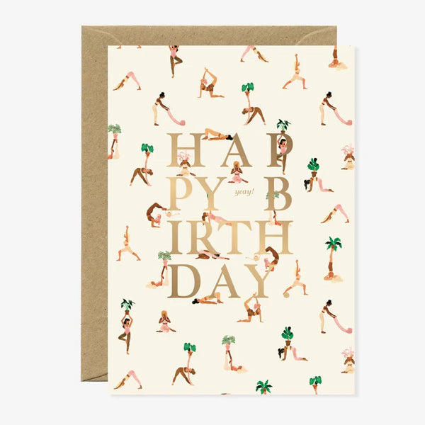 Yoga pattern - Birthday Greeting card