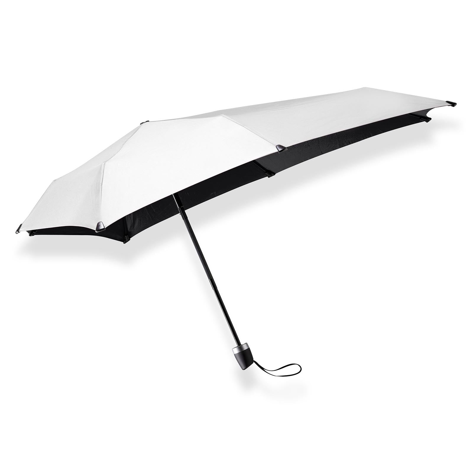 Senz Mini Automatic foldable storm umbrella shiny silver