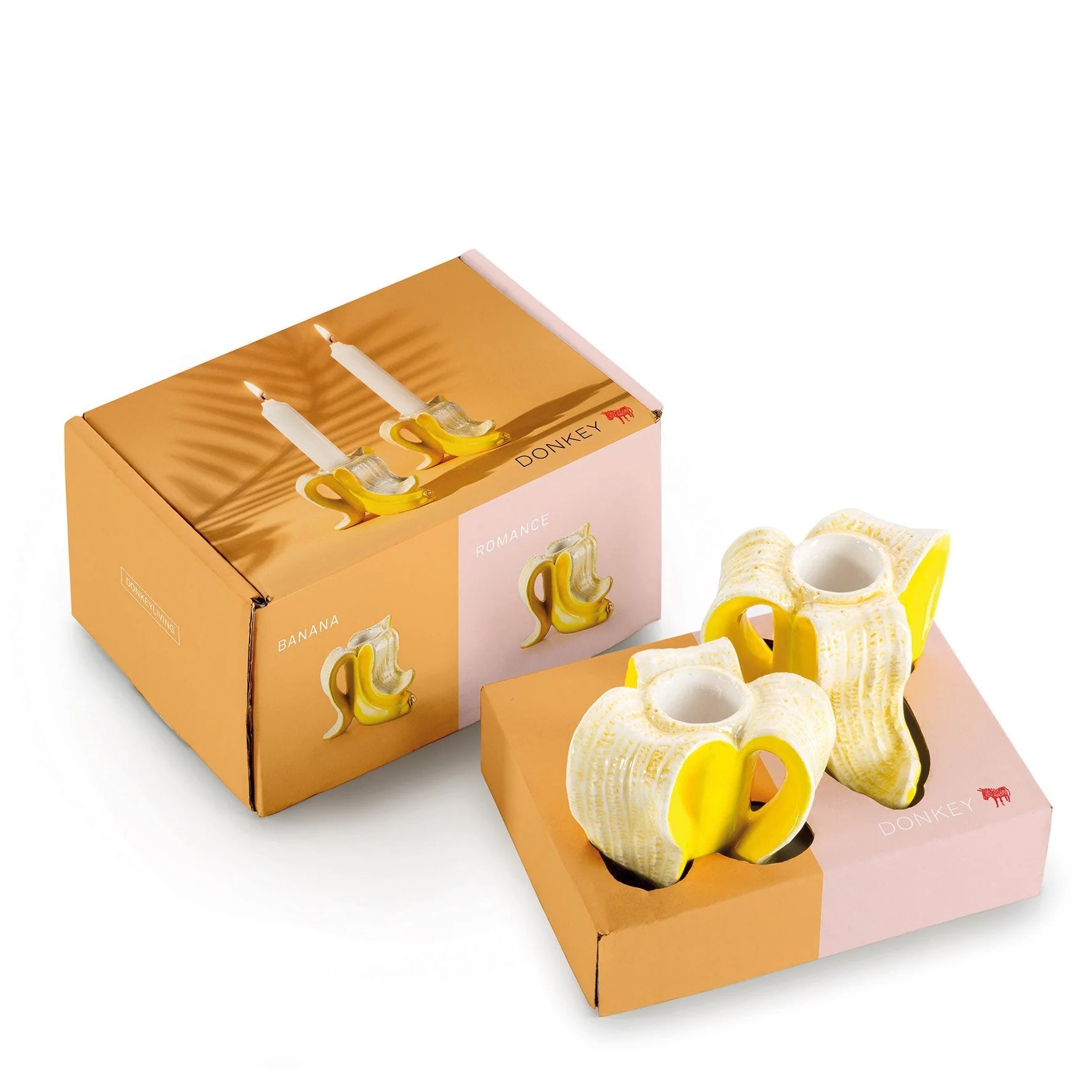 Set of 2pcs - Banana Romance - candleholder