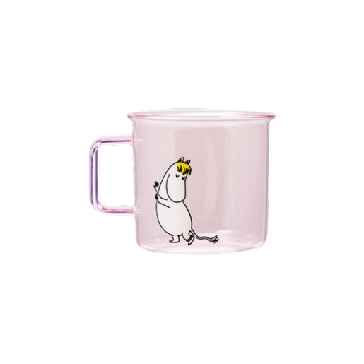 Glass mug 3,5dl Snorkmaiden, pink