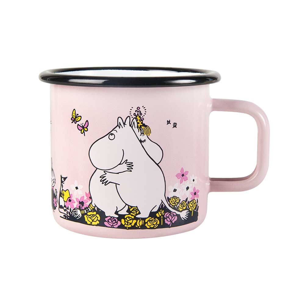 Enamel mug 3,7dl Hug, pink