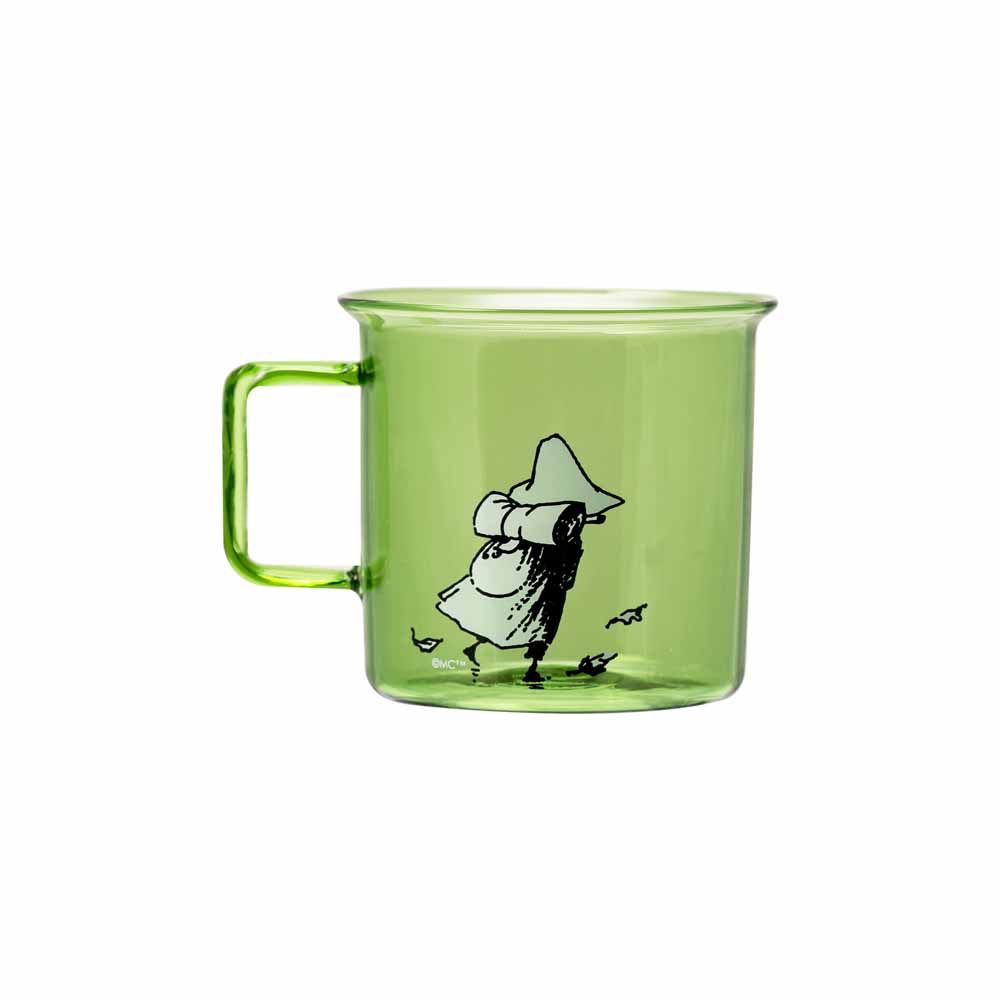 Glass mug 3,5dl Snufkin, green