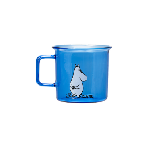 Glass mug 3,5dl Moomin, blue