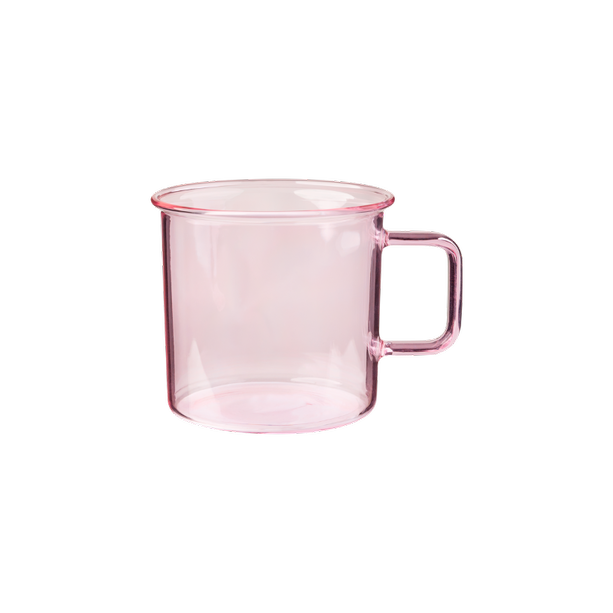 Glass mug, pink