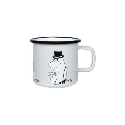 Enamel mug 3,7dl Moominpappa, grey