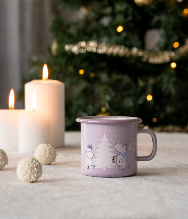 Moomin enamel mug Snowfall 2,5dl