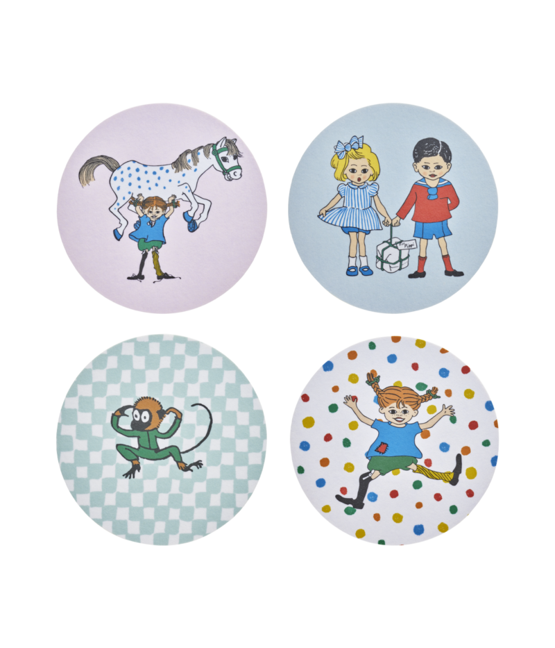 Pippi set of 4 coasters in tin box